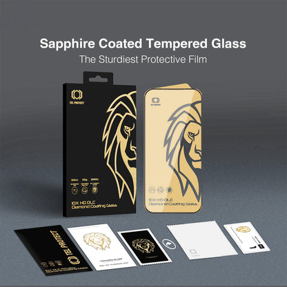 Tel Protect 10X HD DLC Diamond Coating skärmskydd för Apple iPhone 17 / 16 Pro, härdat glas, helklistrat, svart
