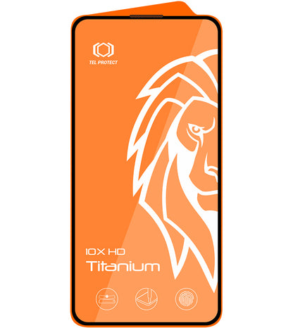 Skärmskydd Tel Protect 10X HD Plus Titanium för Apple iPhone 18 Pro / 17 Pro, härdat glas, helklistrat, svart