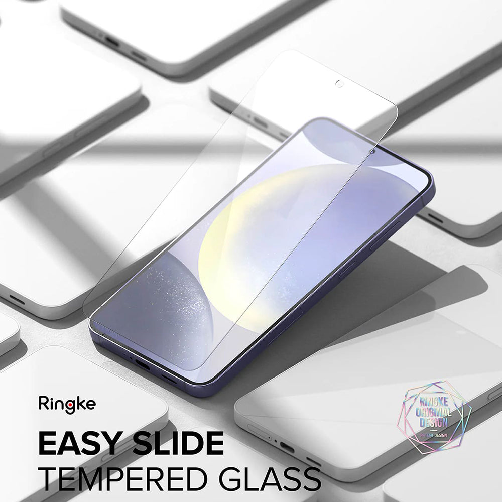 Ringke Easy Slide Screen Protector for Samsung Galaxy S24 S921, Glass Shield, Full Glue, Set 2 pieces 