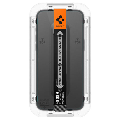 Skärmskydd Spigen GlastR EZ FIT för Apple iPhone 15 Pro, Härdat Glas, Fullt Lim, Set med 2 stycken AGL06892