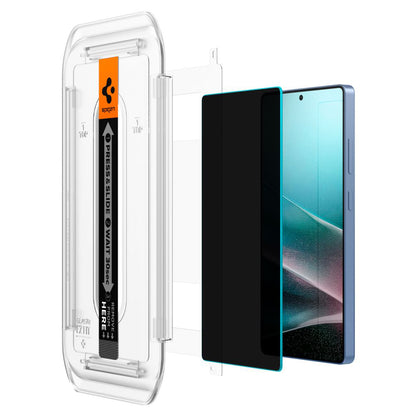 Skärmskydd Privacy Spigen GlastR EZ FIT HD för Samsung Galaxy S25 Ultra S938, Härdat Glas, Fullt Lim, Set om 2 stycken AGL09335