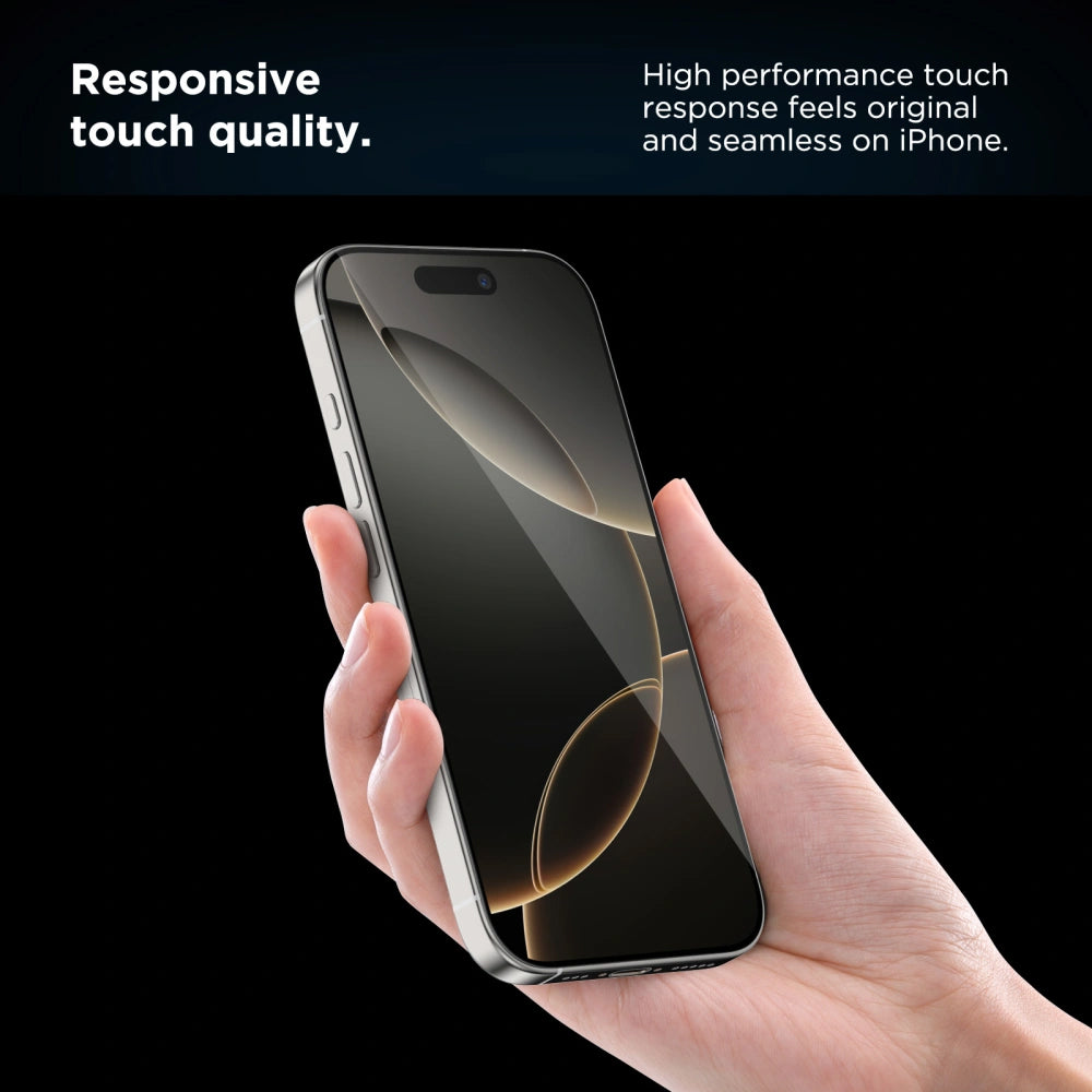 Tech-Protect Quick Set+ Screen Protector for Apple iPhone 16 / 15, Tempered Glass, Full Glue, Set of 2 Pieces, Black