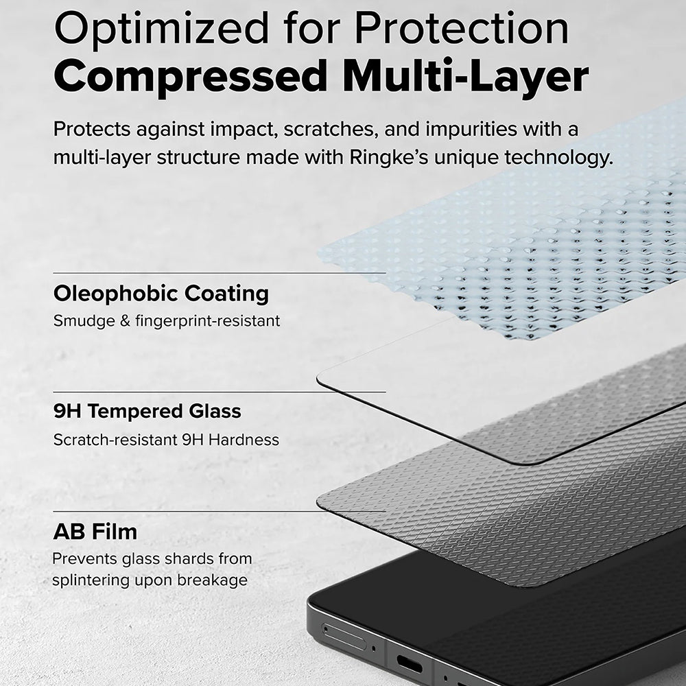 Skyddsfilm Ringke för OnePlus 13R, Härdat Glas, Full Lim, Set med 2 stycken