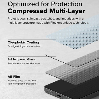 Skyddsfilm Ringke för OnePlus 13R, Härdat Glas, Full Lim, Set med 2 stycken