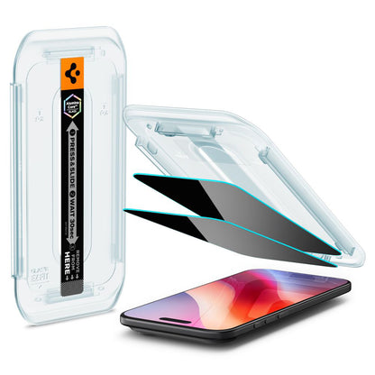 Skärmskydd Privacy Spigen GlastR EZ FIT för Apple iPhone 17 Air, Härdat Glas, Full Lim, Set med 2 stycken