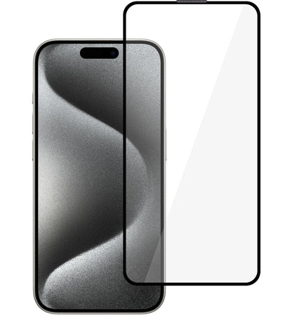 Tel Protect 10X HD Plus Titanium Screen Protector for Apple iPhone 17 / 16 Pro, Tempered Glass, Full Glue, Black