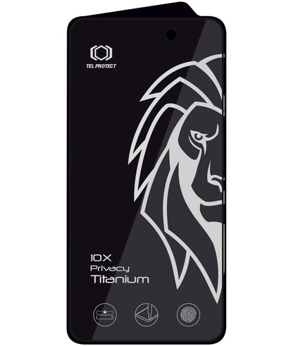 Sekretesskyddande skärmskydd Tel Protect 10X Plus Titanium för Apple iPhone 17 Pro Max, härdat glas, helhäftande