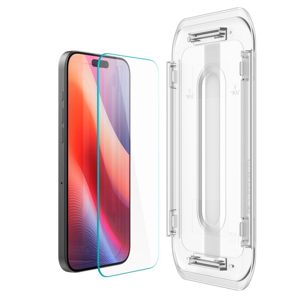 Skärmskydd Spigen GlastR EZ FIT för Apple iPhone 17 Pro / 17 / 16 Pro, Härdat Glas, Full Lim, Set med 2 stycken