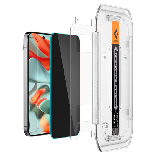 Privacy-skärmskydd Spigen GlastR EZ FIT för Google Pixel 9 Pro XL, härdat glas, full limning, set om 2 stycken AGL09313