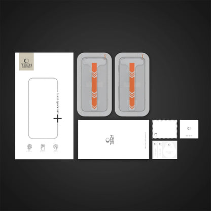 Skärmskydd Tech-Protect Quick Set+ för Apple iPhone 16 Pro, Härdat Glas, Full Lim, Set om 2 stycken, Svart