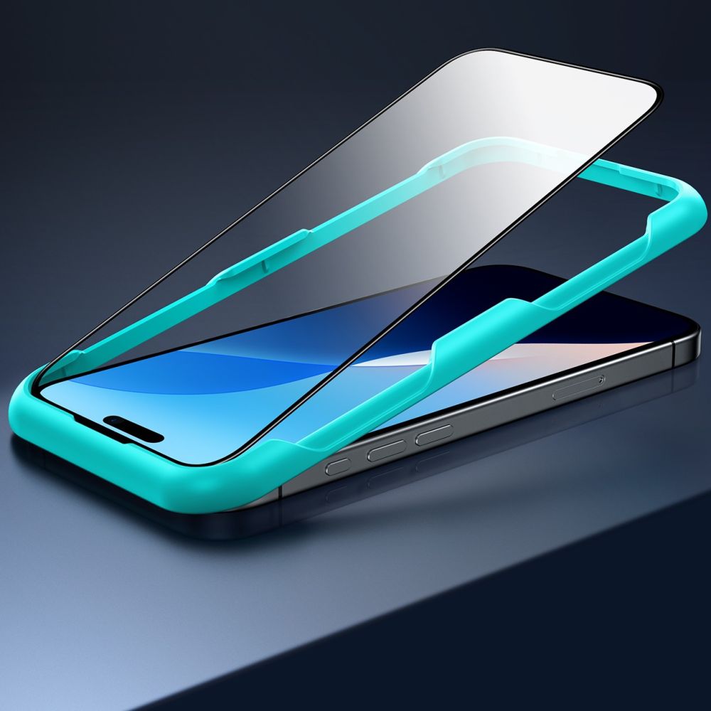 Skärmskydd ESR för Apple iPhone 16 Pro Max, Härdat Glas, Full Lim, Set med 2 stycken, Svart