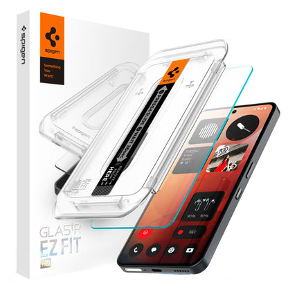 Skyddsfilm Clear Spigen GlastR EZ FIT för Nothing Phone (3a) / Phone (3a) Pro, Härdat Glas, Full Glue AGL09429