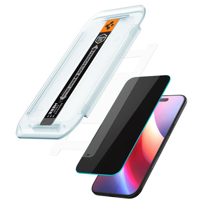 Skärmskydd Privacy Spigen GlastR EZ FIT för Apple iPhone 17 Air, Härdat Glas, Full Lim, Set med 2 stycken