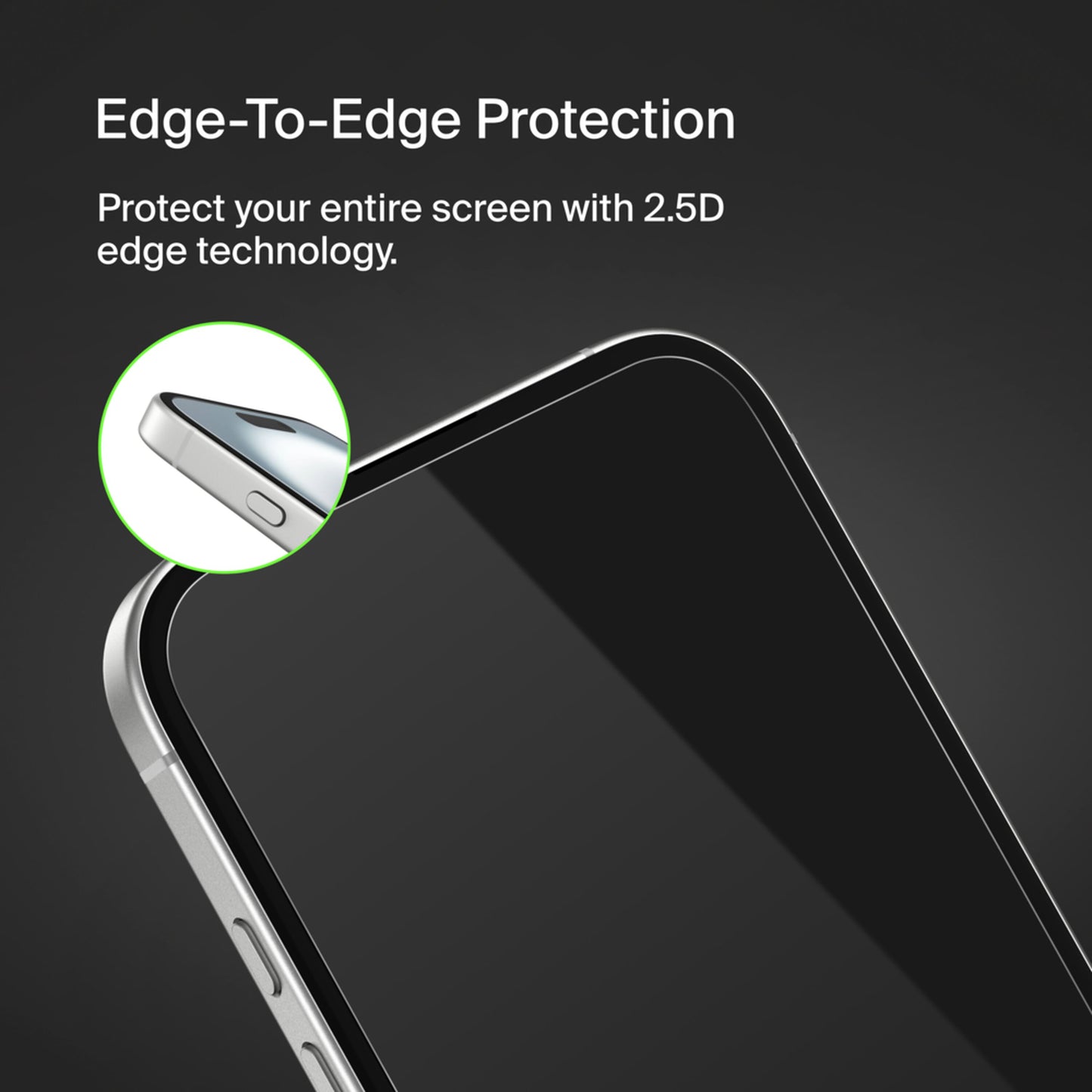 Belkin ScreenForce TemperedGlass skärmskydd för Apple iPhone 16 / 15 / 14 Pro, härdat glas, full lim OVA135zz