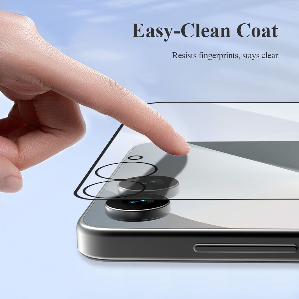 Lereach skyddande yttre skärmskydd för Samsung Galaxy Z Flip8 F776 / Galaxy Z Flip7 F766, härdat glas, full limning, set om 2 stycken, svart