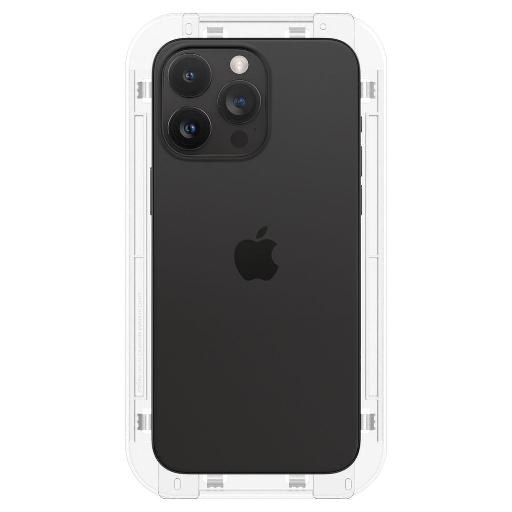 Spigen GlastR EZ FIT Screen Protector for Apple iPhone 15 Pro Max, Tempered Glass, Full Glue, Set of 2 pieces AGL06872