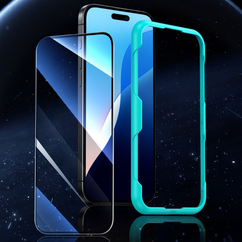 Skärmskydd ESR för Apple iPhone 16 Pro Max, Härdat Glas, Full Lim, Set med 2 stycken, Svart