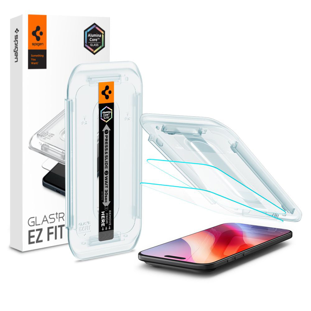 Skärmskydd Spigen GlastR EZ FIT för Apple iPhone 17 Air, Härdat Glas, Full Lim, Set med 2 stycken
