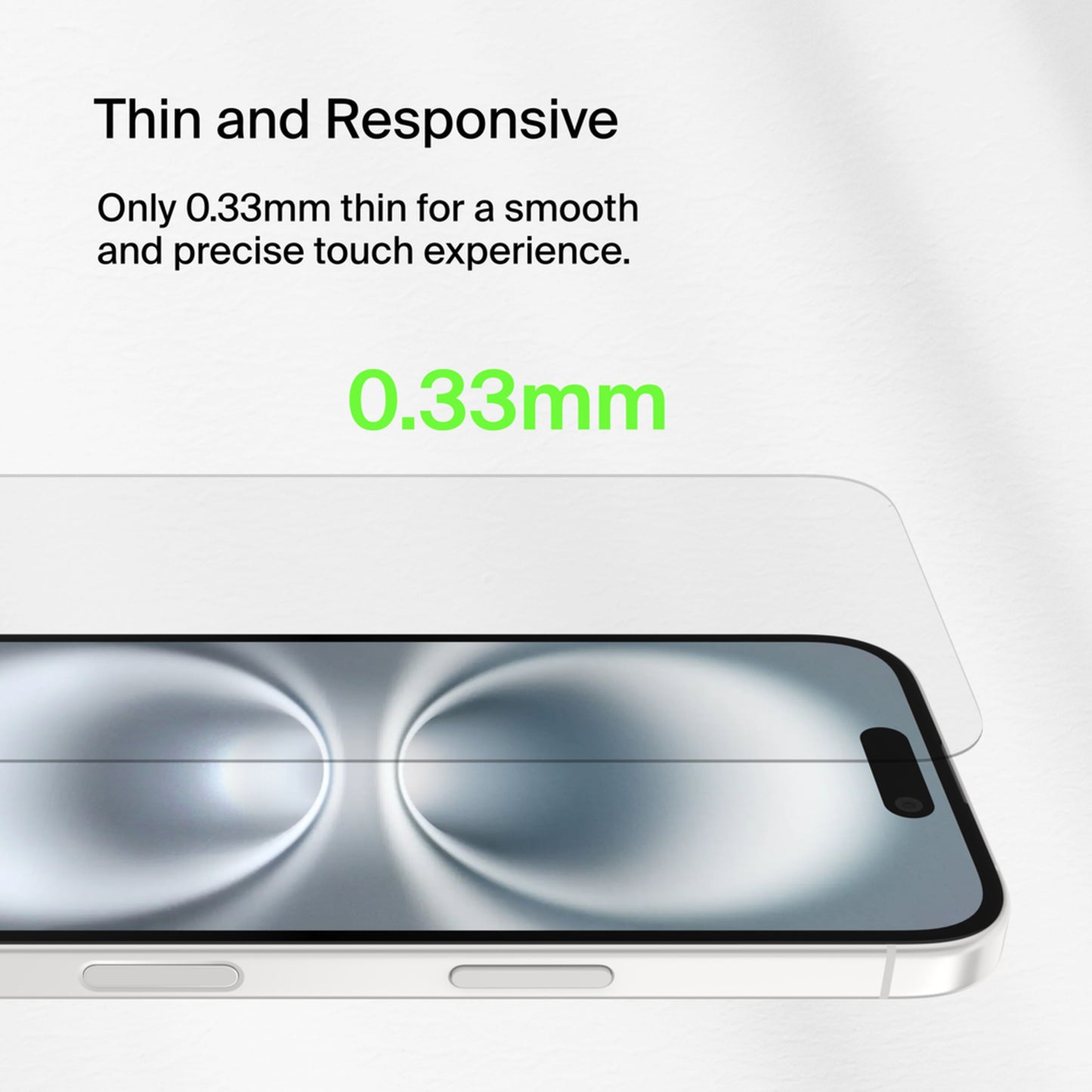 Belkin ScreenForce TemperedGlass skärmskydd för Apple iPhone 16 / 15 / 14 Pro, härdat glas, full lim OVA135zz