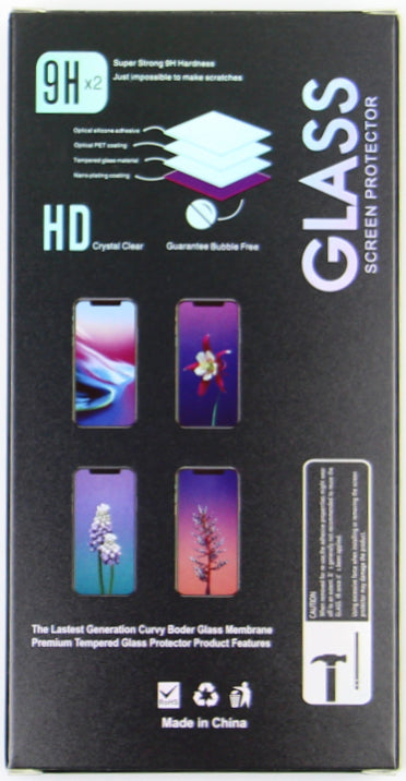 OEM skärmskydd för Apple iPhone 17e / 16e / 14 / 13 Pro, härdat glas, full limning, set om 10 stycken, 6D, svart