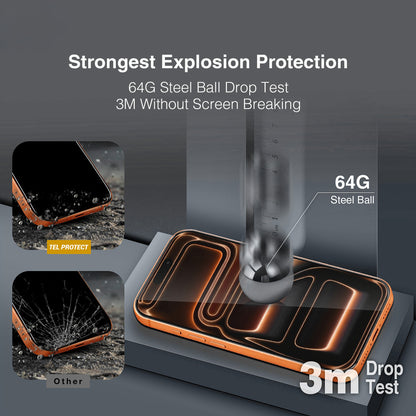 Tel Protect 10X HD DLC Diamond Coating Screen Protector for Apple iPhone 18 Pro / 17 Pro, Tempered Glass, Full Glue, Black