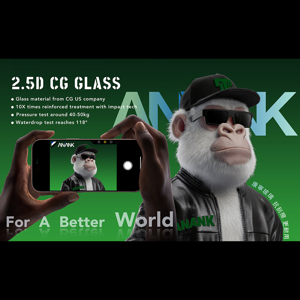 Skärmskydd Anank 10X Reinforced CG för Apple iPhone 17, Härdat Glas, Full Glue, 2.5D, Svart