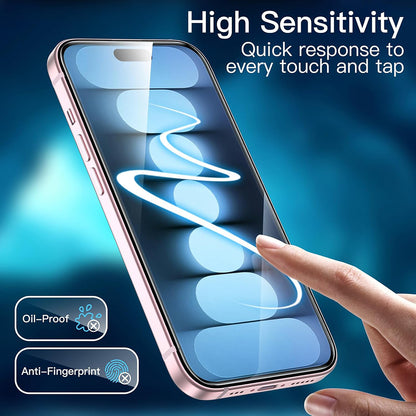 Anank 1X Förstärkt Skärmskydd för Apple iPhone 16 Pro Max, Härdat Glas, Fullt Lim, 3D, Set med 10 stycken