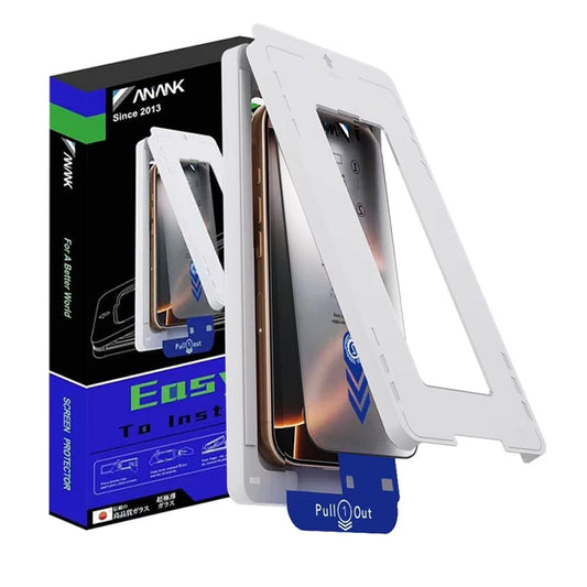 Anank 2X Förstärkt Skärmskydd för Apple iPhone 15 Pro, Härdat Glas, Fullt Lim, 2.5D, Svart