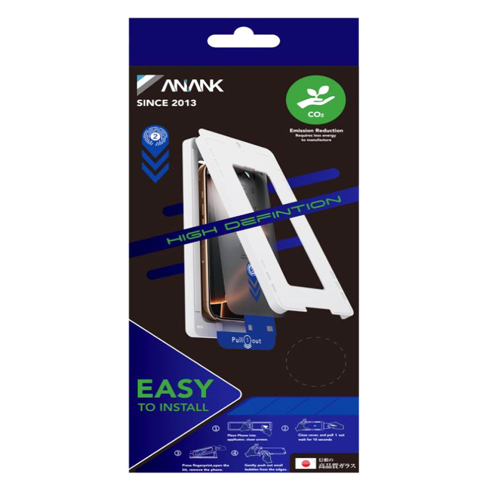 Anank 2X Förstärkt Skärmskydd för Apple iPhone 16 Pro, Härdat Glas, Fullt Lim, 2.5D, Svart