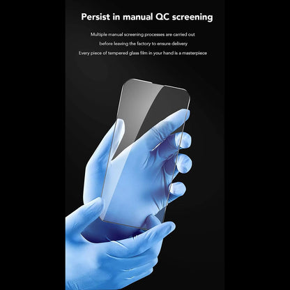 Anank Anti-Fingerprint Screen Protector Film for Apple iPhone 14 Pro, Tempered Glass, Full Glue, 2.5D, Black