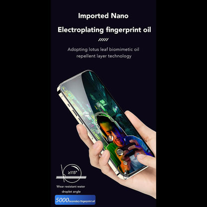 Anank Anti-Fingerprint Skärmskydd för Apple iPhone 15 Pro Max, Härdat Glas, Fullt Lim, 2.5D, Svart