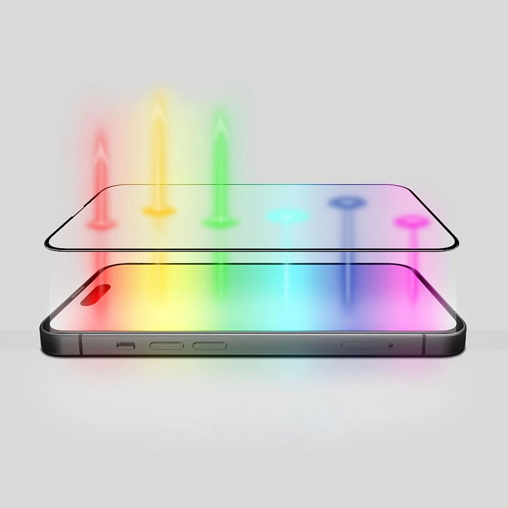 Skärmskydd Anti Blue Light Anank 5X Förstärkt för Apple iPhone 17, Härdat Glas, Full Lim, 2.5D, Svart