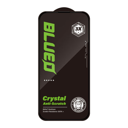 Blueo Crystal Anti-Scratch Skärmskydd för Apple iPhone 15 Pro, Härdat Glas, Fullt Lim, Svart