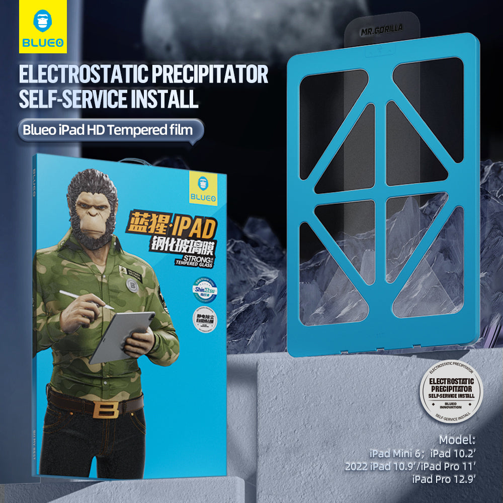 Blueo HD Applicator Pro skärmskydd för Apple iPad Pro 13 (2024), härdat glas, full limning