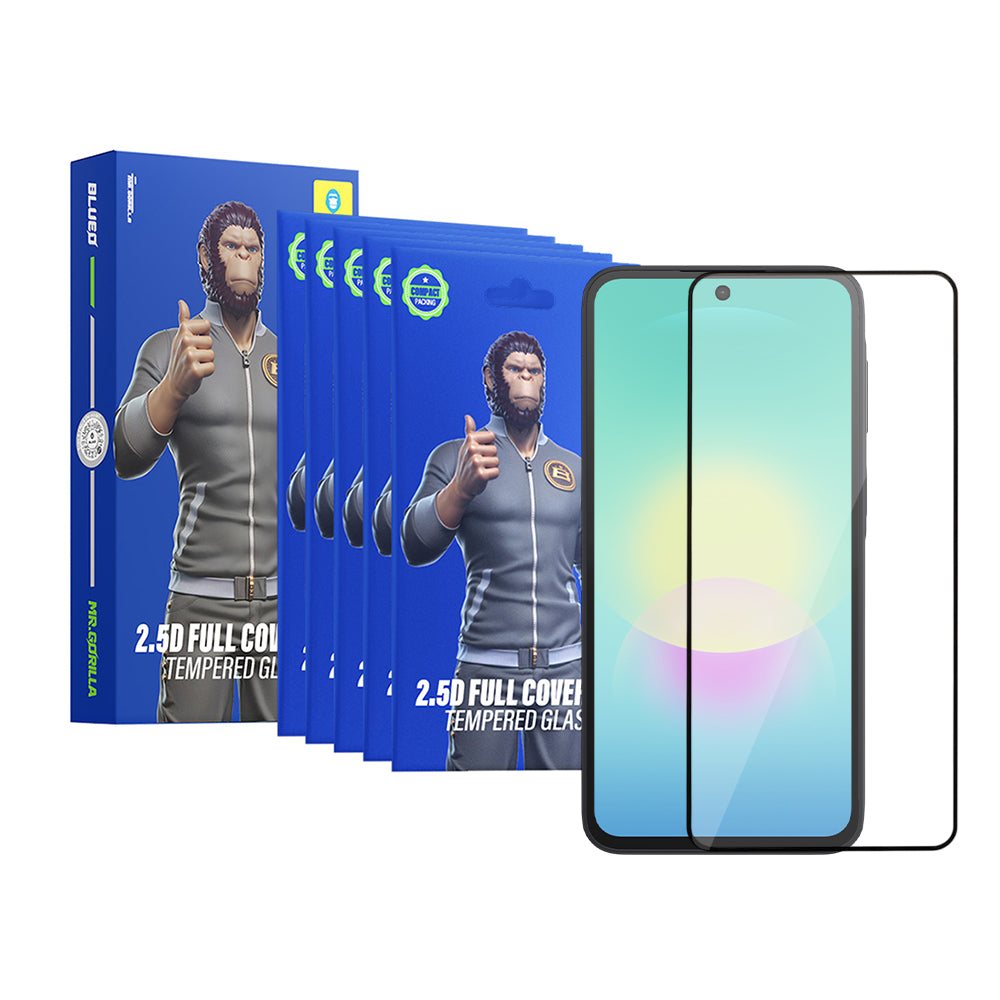 Blueo HD skärmskydd för Samsung Galaxy A27 5G / A57 5G / A37 5G, härdat glas, full limning, 2.5D, set om 5 stycken, svart