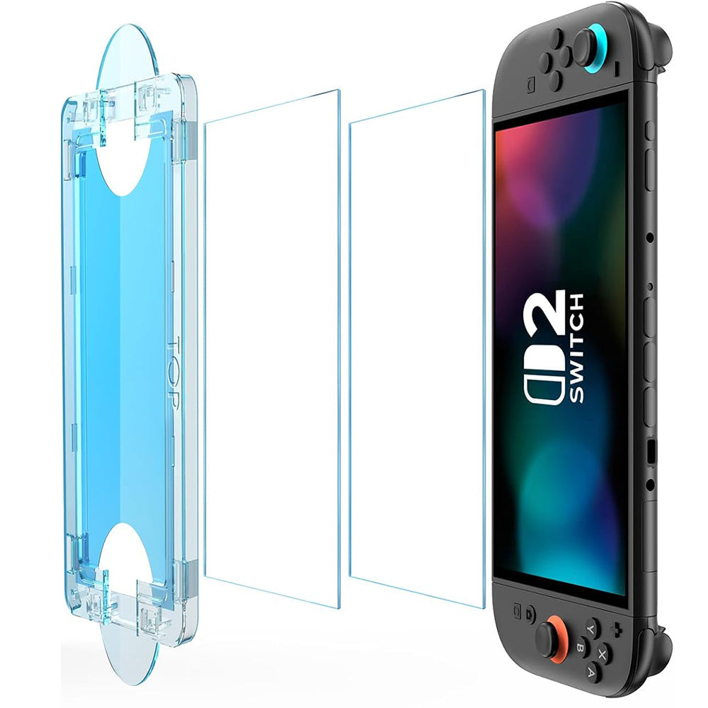 Techsuit SwitchAura Skärmskydd med Applikator för Nintendo Switch 2, Härdat Glas, Set om 2 stycken