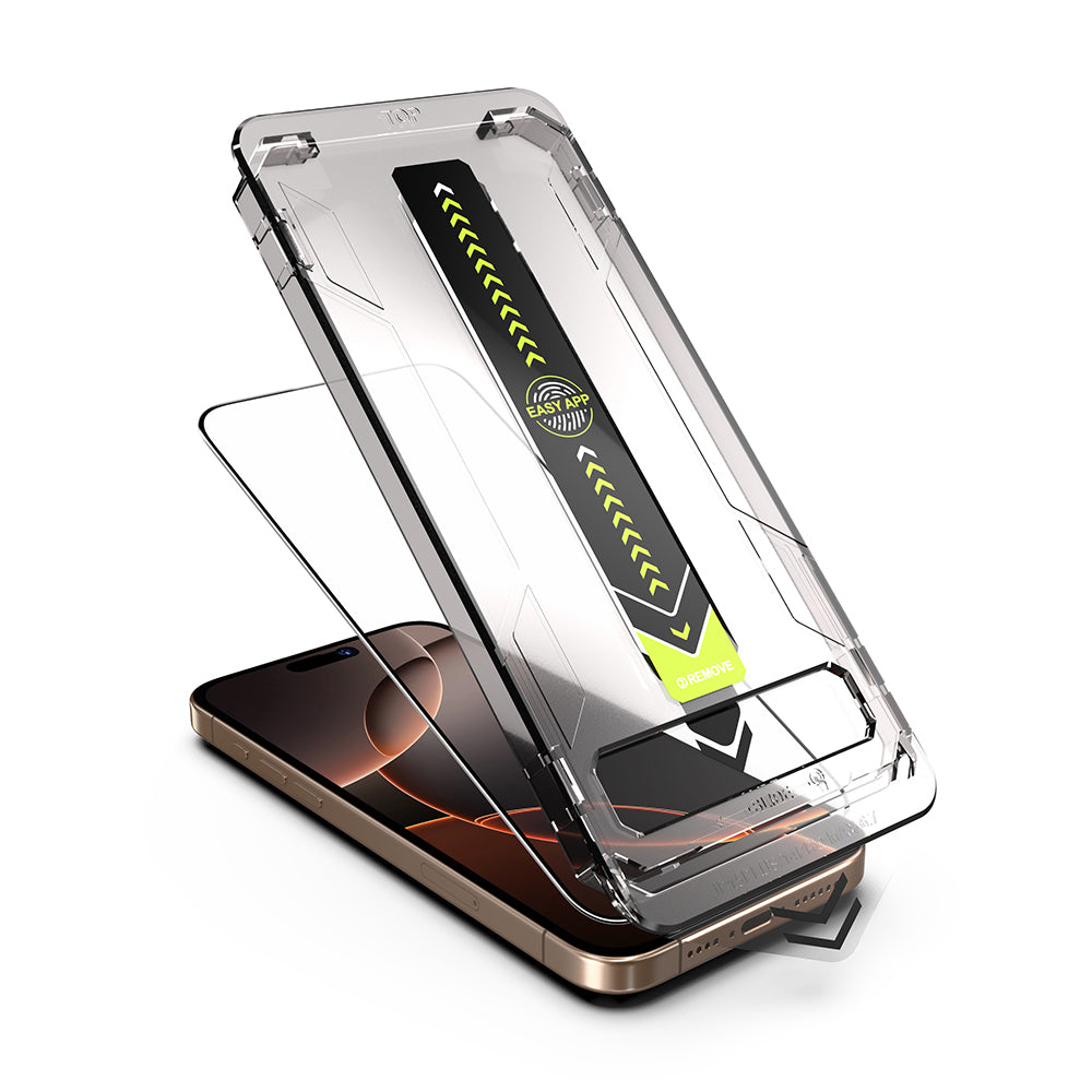 Skärmskydd Techsuit TitanGlass för Apple iPhone 17 Pro, Härdat Glas, Full Lim, Svart