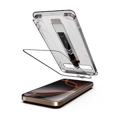 Skärmskydd Techsuit TitanGlass för Apple iPhone 17 Pro, Härdat Glas, Full Lim, Svart