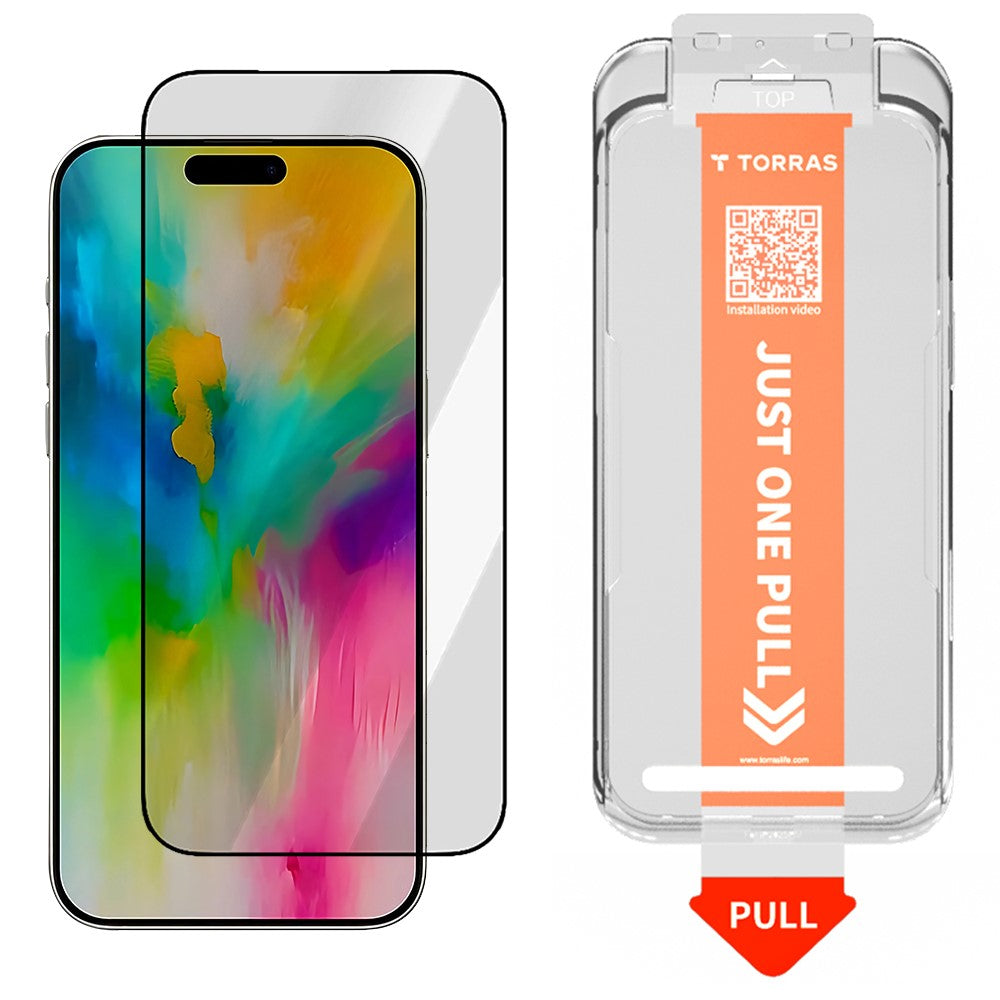 Skärmskydd Torras GlassGo Install Master för Apple iPhone 17 Pro, Härdat Glas, Full Lim