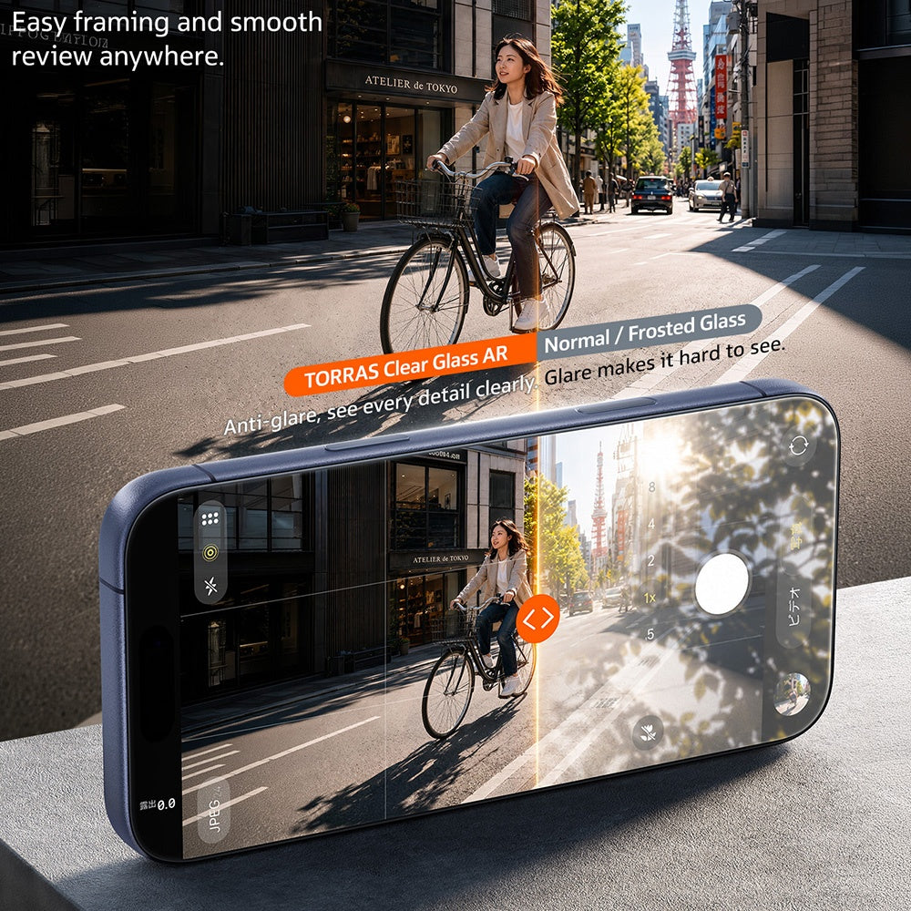 Torras Sunview AR skärmskydd för Apple iPhone 18 Pro / 17 Pro, härdat glas, full limning