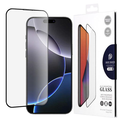 Skärmskydd DUX DUCIS för Apple iPhone 16 Pro Max, Härdat Glas, Edge Glue, Svart