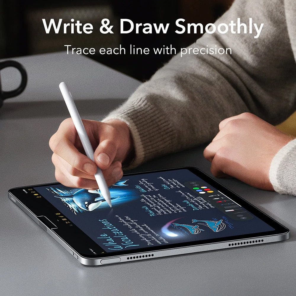 Skärmskydd ESR Armorite Paper Feel UltraFit för Apple iPad Air 11 (2026) / Air 11 (2025), Härdat Glas, Full Lim, Set med 2 stycken