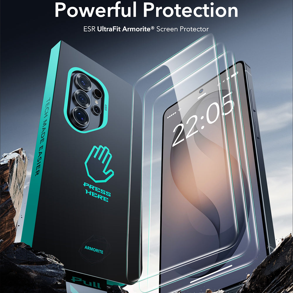 Skärmskydd ESR Armorite för Samsung Galaxy S26 Ultra, Härdat Glas, Full Lim, Set med 2 stycken