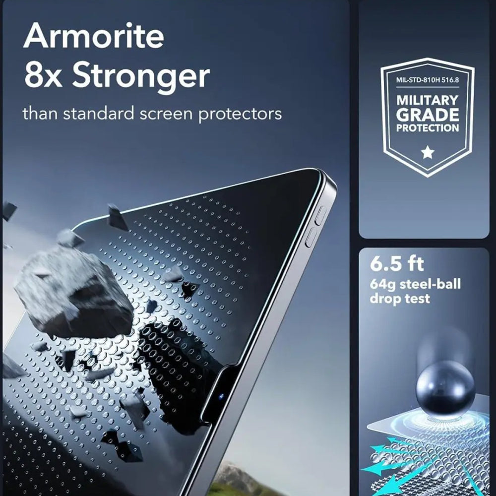 Skärmskydd ESR Armorite UltraFit för Apple iPad (2025) / (2022), Härdat Glas, Full Glue, Set med 2 stycken