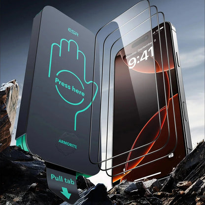 Skärmskydd ESR Armorite UltraFit för Apple iPhone 17 Pro, Härdat Glas, Full Lim, Set om 3 stycken