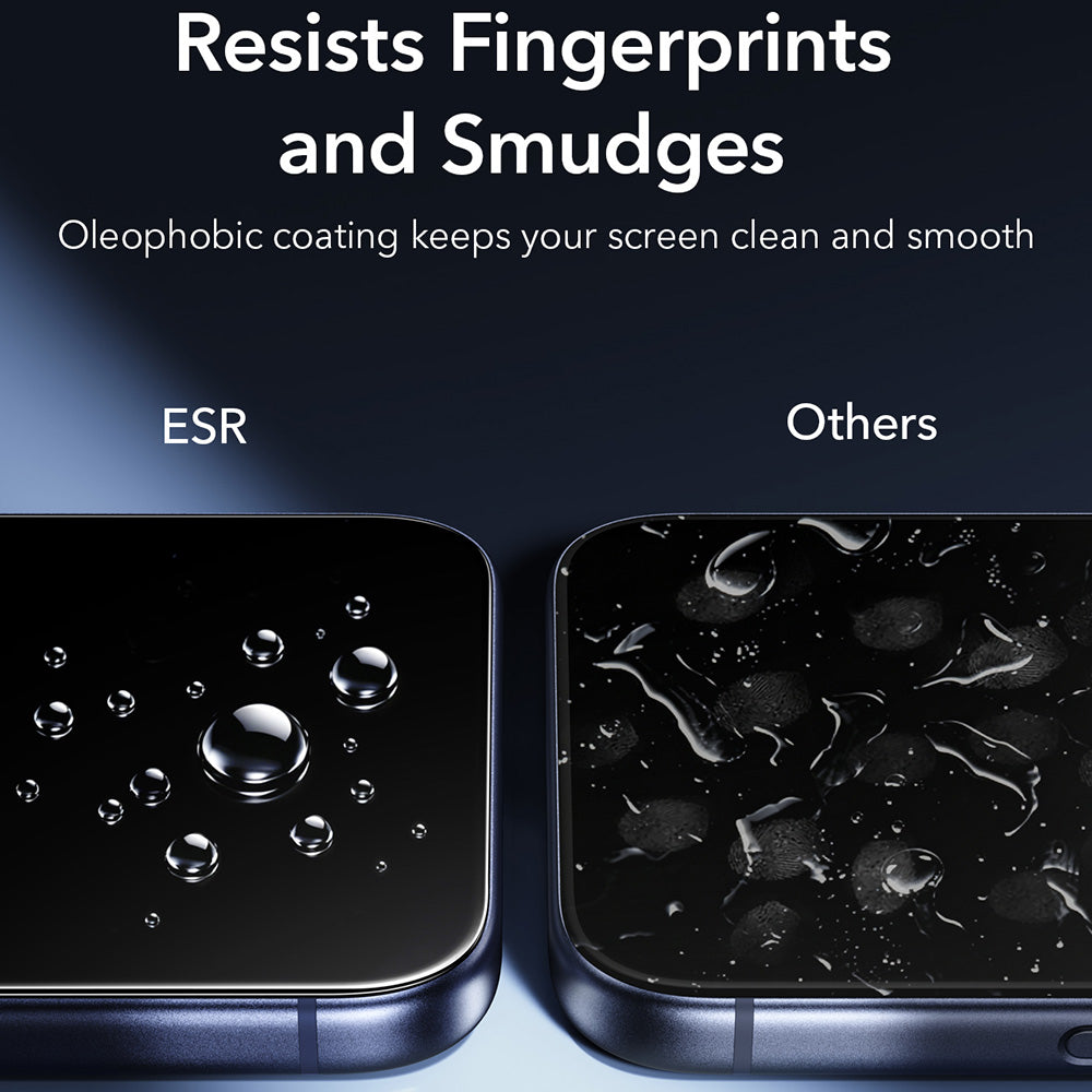 ESR Armorite UltraFit skärmskydd för Apple iPhone 18 Pro / 17 Pro, härdat glas, full lim, set med 2 stycken, svart