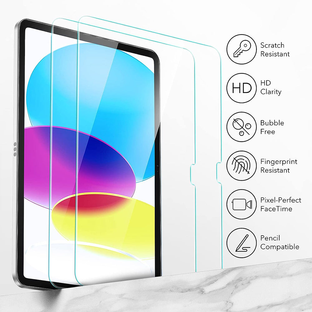 Skärmskydd ESR för Apple iPad (2025) / (2022), Härdat Glas, Full Lim, Set med 2 stycken