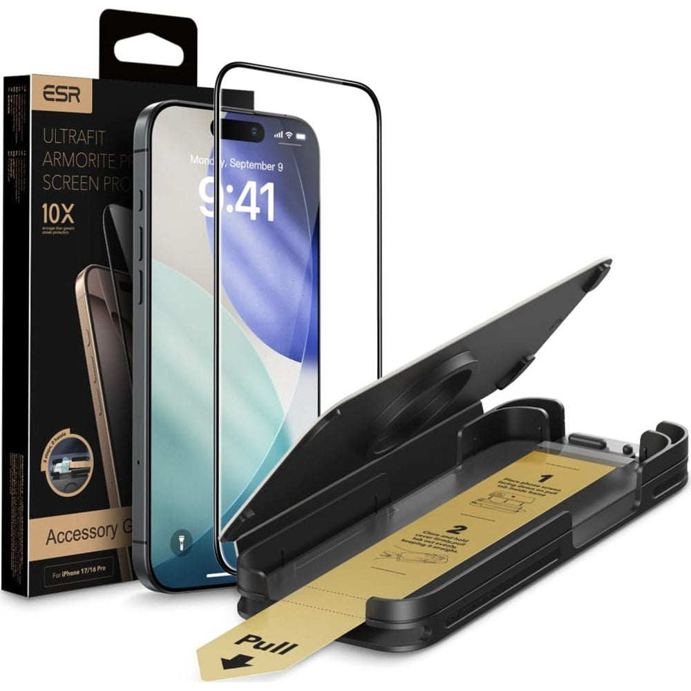 Skärmskydd ESR UltraFit Armorite Pro för Apple iPhone 17 Pro Max, Härdat Glas, Full Lim, Svart