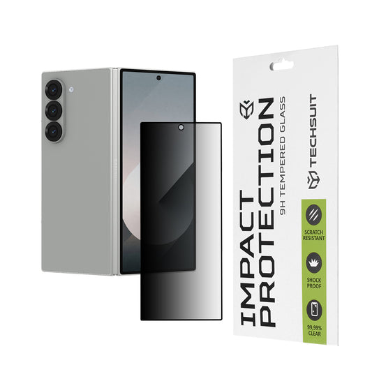 Skyddande skärmskydd Privacy Techsuit för Samsung Galaxy Z Fold6 F956, härdat glas, full lim, 111D