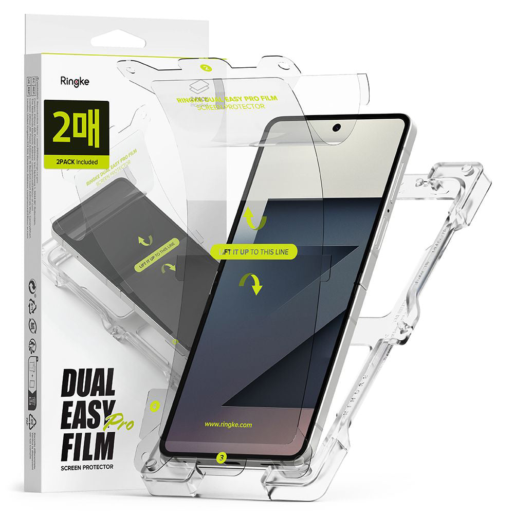 Skyddsfilm Ringke Dual Easy Pro för Samsung Galaxy Z Flip7 F766, Plast, Set med 2 stycken
